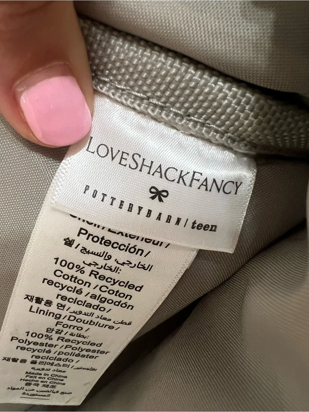 LoveShackFancy White Backpack with Blue Floral Print